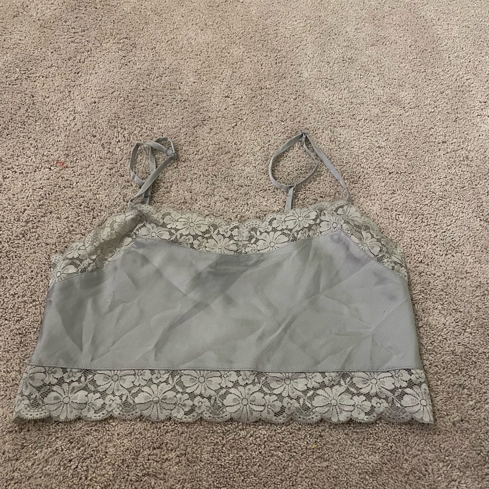 Brandy Melville Gray Lace Trim Chemise